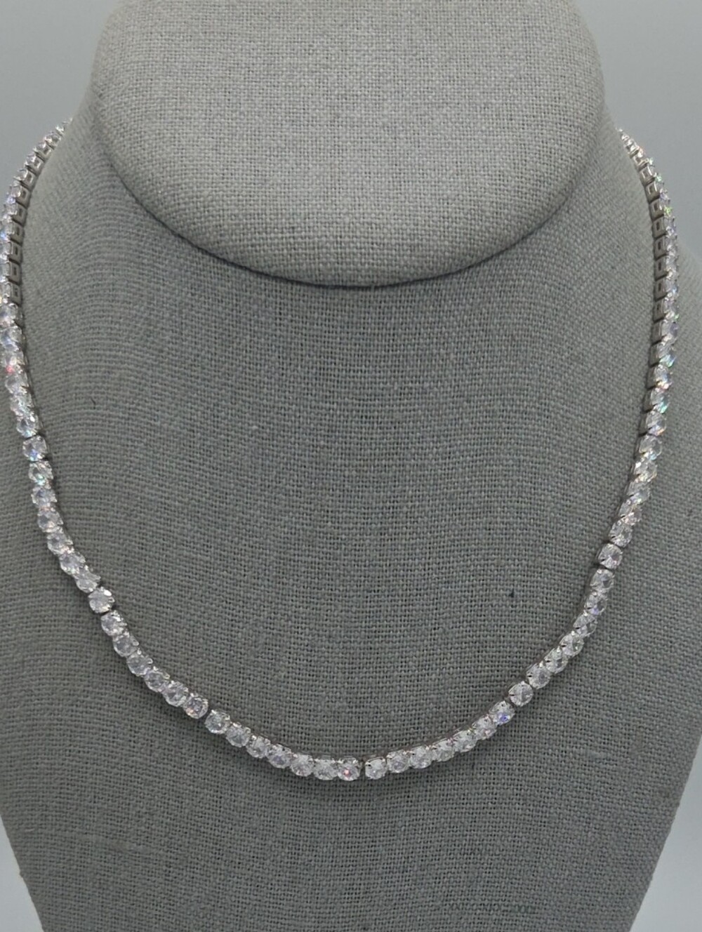 5 for $25! Natasha Couture Silver Tone Clear Crystal Tennis Necklace